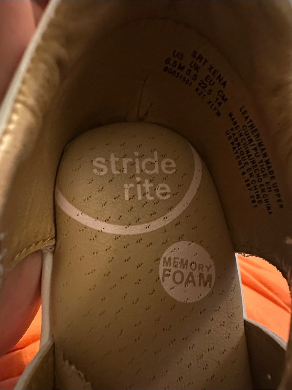 Stride Rite White Leather Sandals